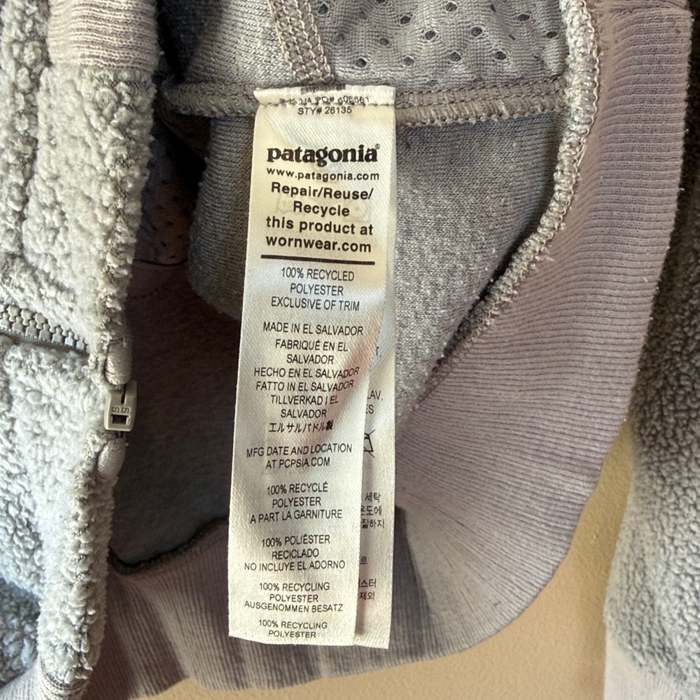 Patagonia Women's Shearling Hoody - Salt Grey - Large - Picture 5 of 6